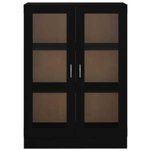 Dulap cu vitrină, negru, 82,5 x 30,5 x 115 cm, PAL - Img 5
