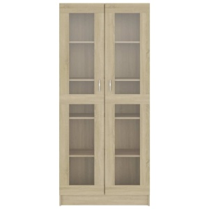 Dulap cu vitrină, stejar Sonoma, 82,5 x 30,5 x 185,5 cm, PAL - Img 5
