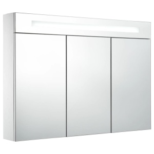 Dulap de baie cu oglindă și LED, 88 x 13 x 62 cm - Img 2