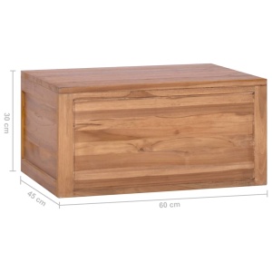 Dulap de baie suspendat, 60 x 45 x 30 cm, lemn masiv de tec - Img 9