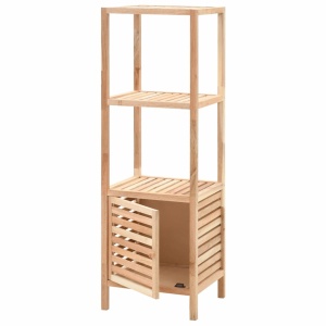 Dulap depozitare baie, 39,5x35,5x123 cm, lemn de nuc masiv - Img 2