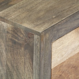 Dulap lateral, gri, 75 x 30 x 60 cm, lemn masiv de mango - Img 2