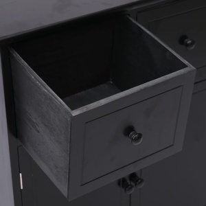 Dulap lateral, negru, 60 x 30 x 75 cm, lemn de paulownia - Img 3