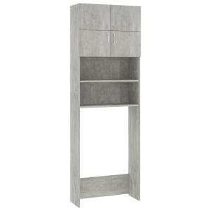 Dulap mașină de spălat, gri beton, 64 x 25,5 x 190 cm, PAL - Img 2