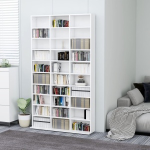Dulap pentru CD-uri, alb, 102 x 23 x 177,5 cm, PAL