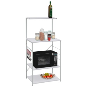 Dulap pentru cuptor de microunde, alb, 60 x 39,6 x 123 cm, PAL