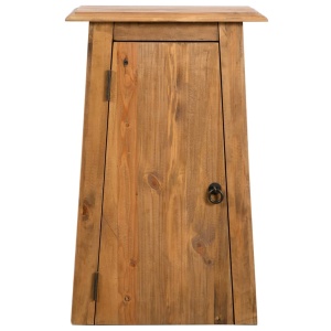 Dulap suspendat baie, lemn masiv de pin reciclat, 42x23x70 cm - Img 3