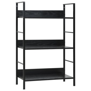 Etajeră cărți cu 3 rafturi, negru, 60 x 27,6 x 90,5 cm, PAL