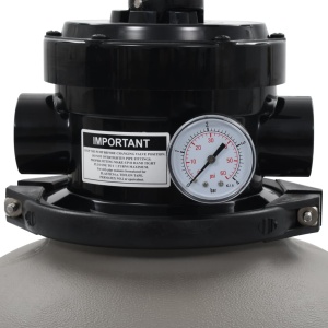Filtru cu nisip pentru piscină cu supapă 4 poziții gri 350 mm - Img 3