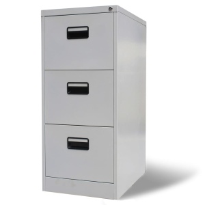 Fișet cu 3 sertare, gri, 102,5 cm, oțel
