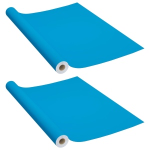 Folii de mobilier autoadezive, 2 buc., azuriu, 500 x 90 cm, PVC - Img 2