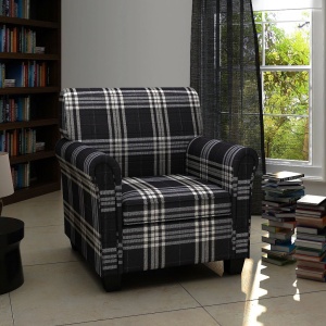 Fotoliu cu pernă, negru, material textil