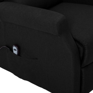 Fotoliu cu ridicare pe verticală, negru, material textil - Img 7