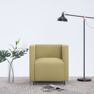 Fotoliu cubic, verde, material textil