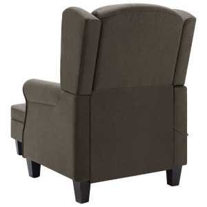 Fotoliu de masaj cu taburet, gri taupe, material textil - Img 5