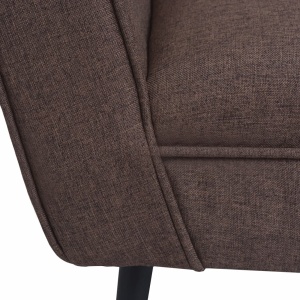 Fotoliu, maro, oțel și material textil - Img 4