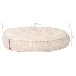 Fotoliu puf, 100 x 20 cm, bej, material textil - Img 6
