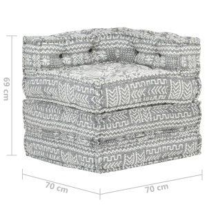 Fotoliu puf modular, gri deschis, material textil - Img 9