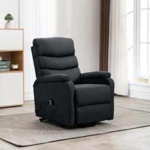 Fotoliu TV rabatabil vertical, gri inchis, material textil