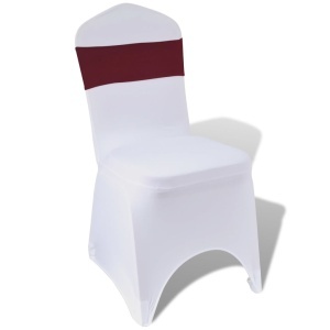 Funde elastice decorative scaun cu cataramă de diamant, 25 buc, bordo - Img 4