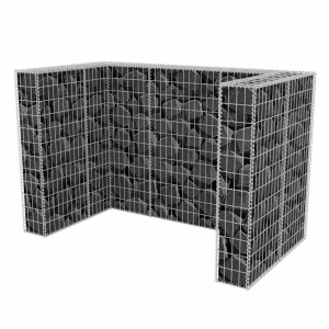 Gabion dublu ingrădire pubelă, oțel, 180 x 100 x 120 cm - Img 4