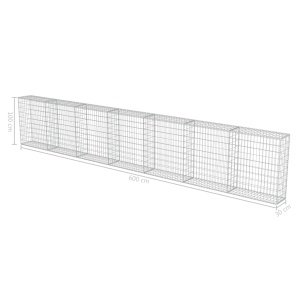 Gabion perete cu capace, 600 x 30 x 100 cm, oțel galvanizat - Img 5