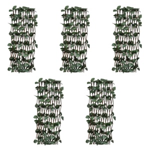 Gard cu zăbrele, frunze artificiale, 5 buc.,180 x 90 cm, salcie - Img 6