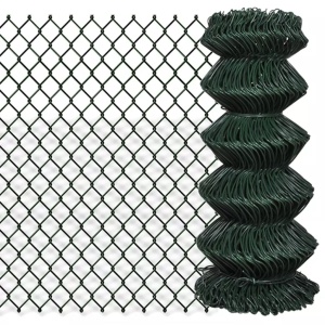 Gard de legătură din plasă, verde, 0,8 x 15 m, oțel galvanizat