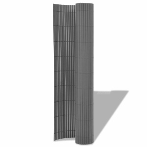Gard pentru grădină cu două fețe, gri, 150 x 500 cm, PVC - Img 2