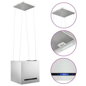 Hotă suspendată insulă LCD senzor tactil 37 cm oțel inoxidabil - Img 2