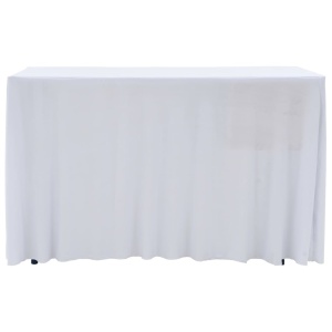 Huse elastice de masă lungi, 2 buc., alb, 120 x 60,5 x 74 cm - Img 4