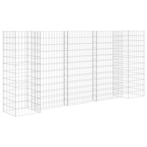 Jardinieră gabion in formă de H, sârmă oțel, 260 x 40 x 120 cm - Img 2