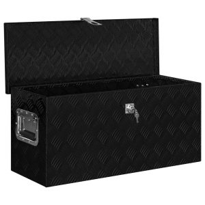 Ladă de aluminiu, negru, 80 x 30 x 35 cm - Img 2