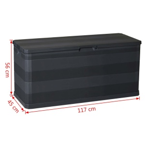 Ladă de depozitare pentru grădină, negru, 117 x 45 x 56 cm - Img 7