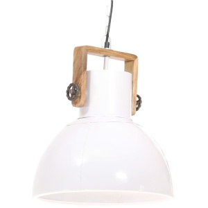 Lampă suspendată industrială, 25 W, alb, 40 cm, E27, rotund - Img 3