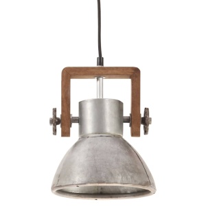 Lampă suspendată industrială, 25 W, argintiu, rotund, 19 cm E27 - Img 4