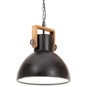 Lampă suspendată industrială, 25 W, negru, rotund, 40 cm, E27 - Img 2