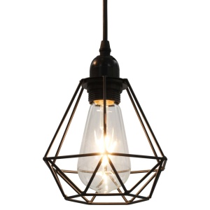 Lustră, design diamant, negru, 3 becuri x E27 - Img 4