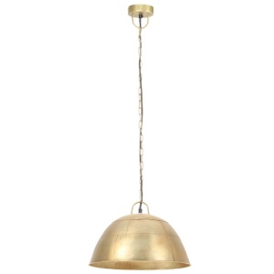 Lustră industrială vintage, 25 W, 41 cm, alamă, rotund, E27 - Img 8