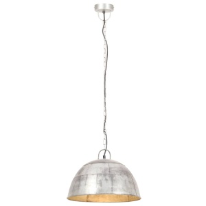 Lustră industrială vintage, 25 W, argintiu, rotund, 41 cm, E27 - Img 4