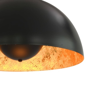 Lustre, 2 buc., negru și auriu, semisferic, 40 cm, E27 - Img 7