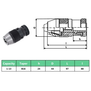 Mandrină cu eliberare rapidă MT2-B16, prindere de 13 mm - Img 7