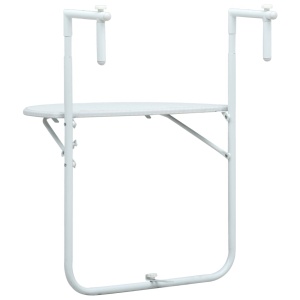 Masă balcon suspendată alb 60x64x83,5 cm plastic aspect ratan - Img 4