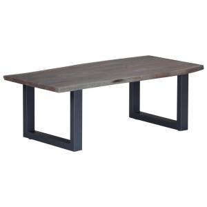 Masă cafea, muchii naturale gri 115x60x40 cm, lemn masiv acacia - Img 9