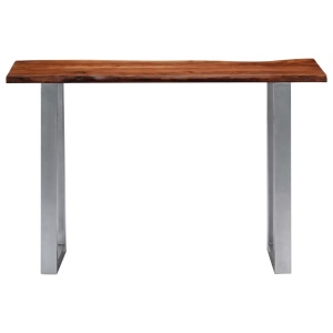 Masă consolă, 115x35x76 cm, lemn masiv de acacia și fier - Img 2
