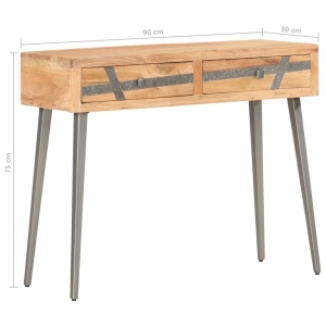 Masă consolă, 90 x 30 x 75 cm, lemn masiv de acacia - Img 6