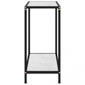 Masă consolă, alb, 60 x 35 x 75 cm, sticlă securizată - Img 3