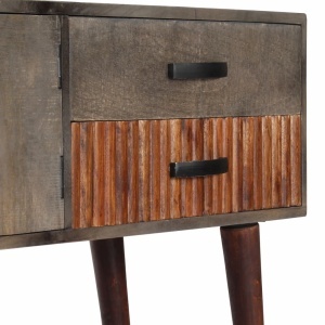 Masă consolă, gri, 120x35x75 cm, lemn masiv de mango nefinisat - Img 7