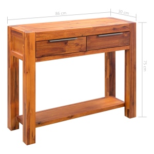 Masă consolă, lemn masiv de acacia, 86 x 30 x 75 cm - Img 7