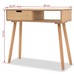 Masă consolă, lemn masiv de pin 80x30x72 cm, maro - Img 5